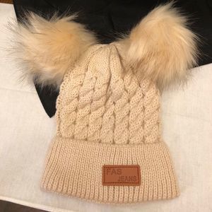 PomPon hat and scarf set